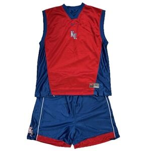VTG Kansas University Jayhawks Reversible BASKETBALL Uniform NIKE Mens Large